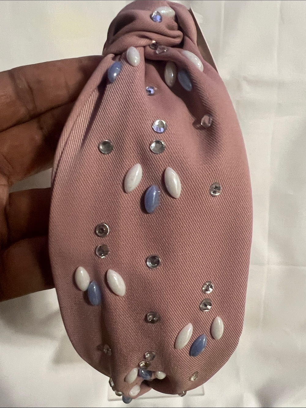 Pink Pearl-Accent Knotted Headband - Women Accessories